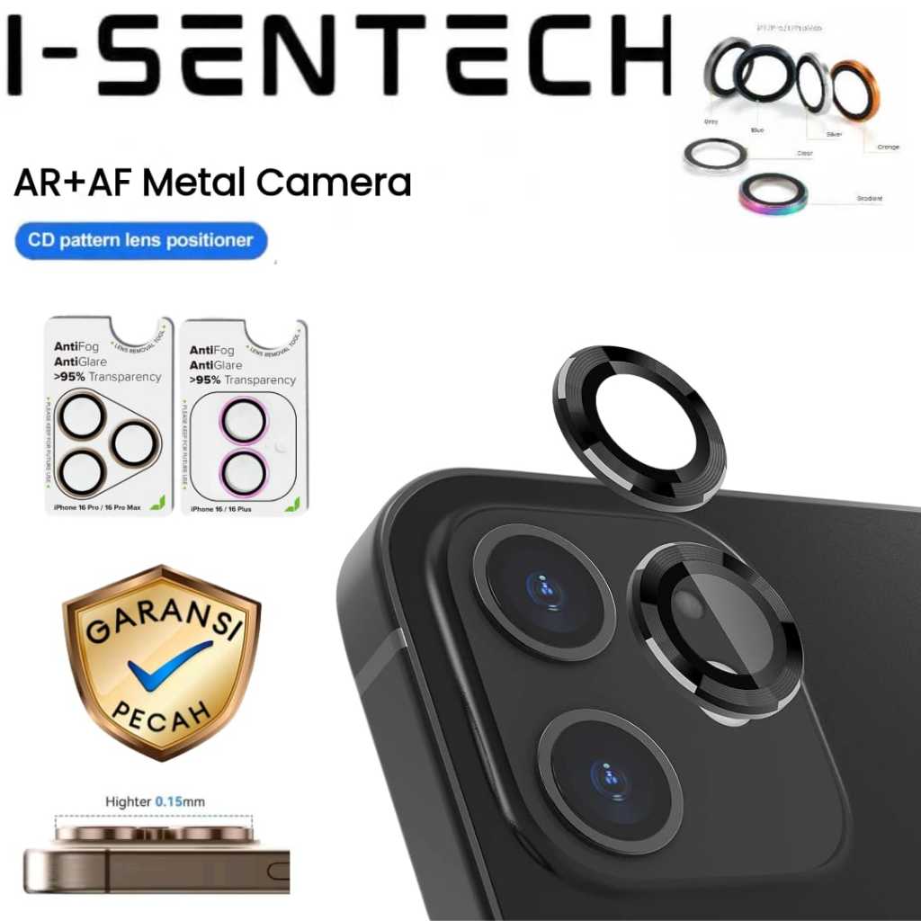 I-SENTECH Ring pelindung kamera metal lensa protector camera Anti Fog Anti Reflective iPhone 12 12 M
