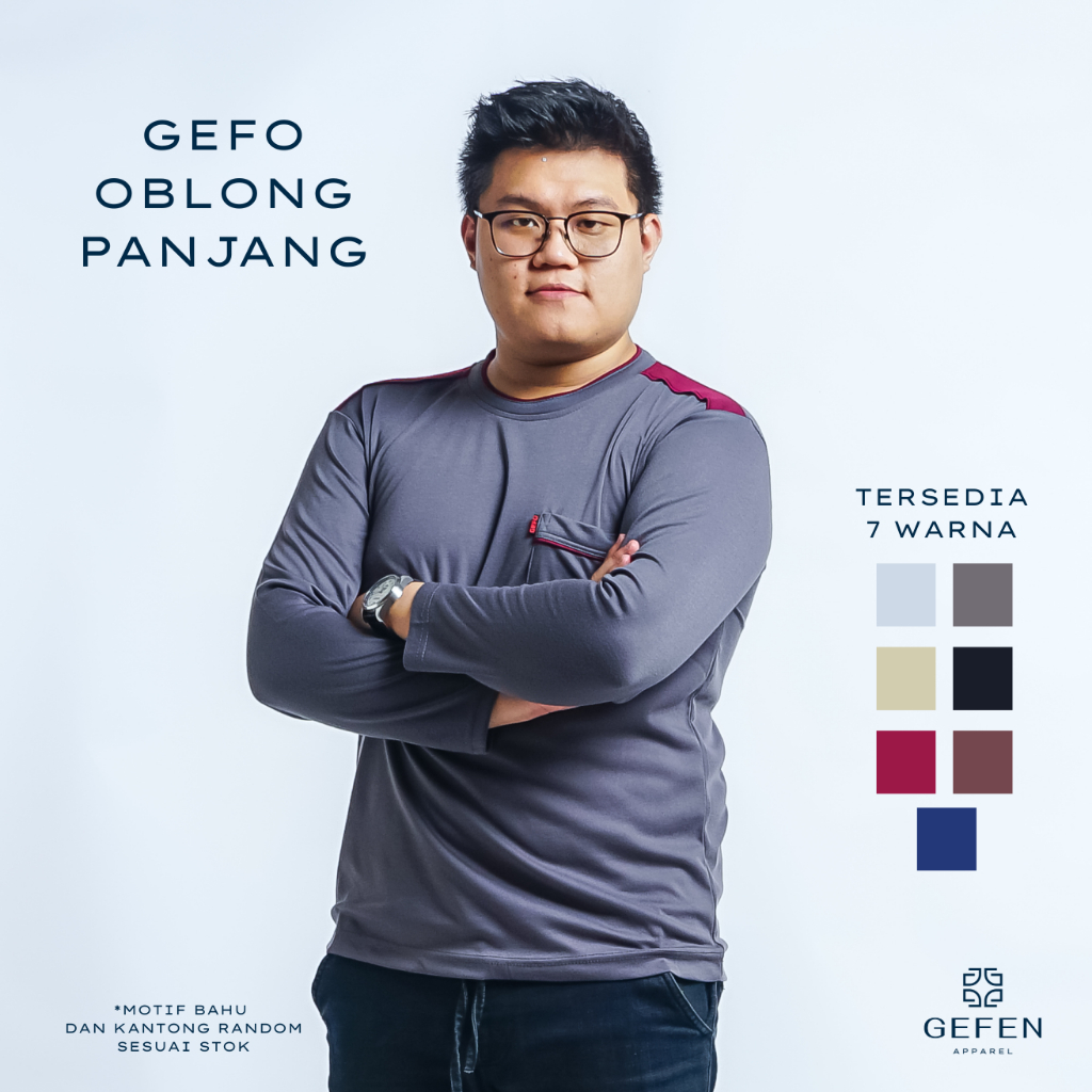 GEFO - KAOS LENGAN PANJANG KAOS OBLONG PRIA  BAJU LENGAN PANJANG KAOS KERAH PRIA KAOS TANGAN PANJANG