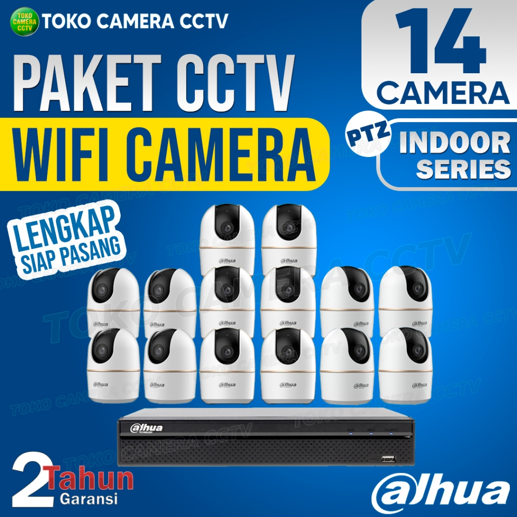 PAKET CCTV WIFI PTZ DAHUA INDOOR 16 CHANNEL 14 KAMERA
