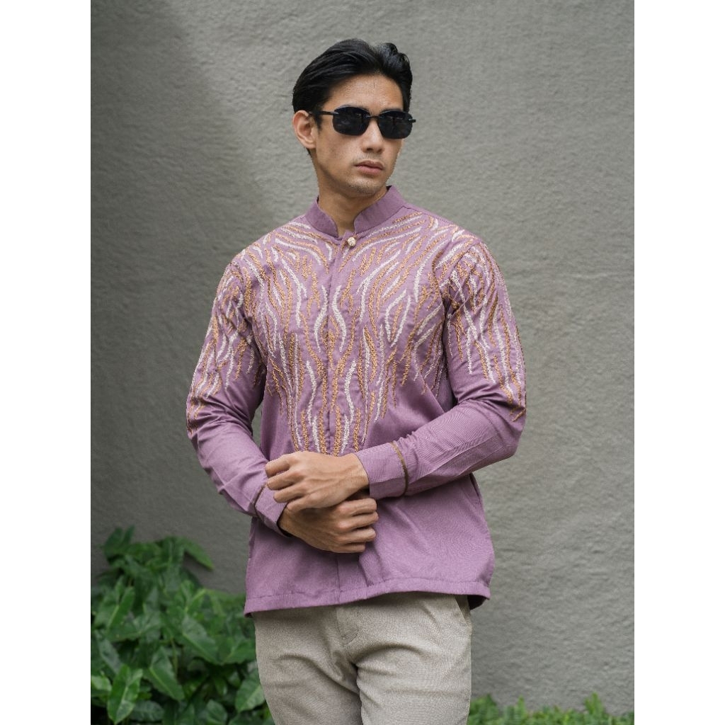 Kemeja Bordir Pria NUC.ID Jaka 02 (Dusty Purple)