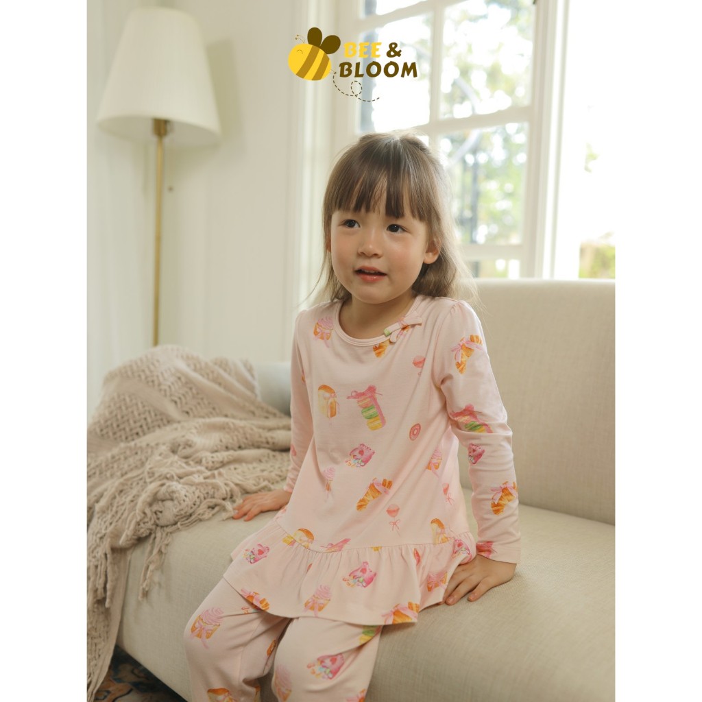 BeeandBloom Twilly Set Pajamas Tencel | Baju Tidur Anak Perempuan | Baju Tidur Anak Tencel