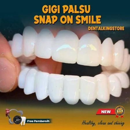 PROMO 1 PASANG ATAS BAWAH GIGI PALSU INSTAN SNAP ON SMILE BISA LEPAS PASANG SENDIRI