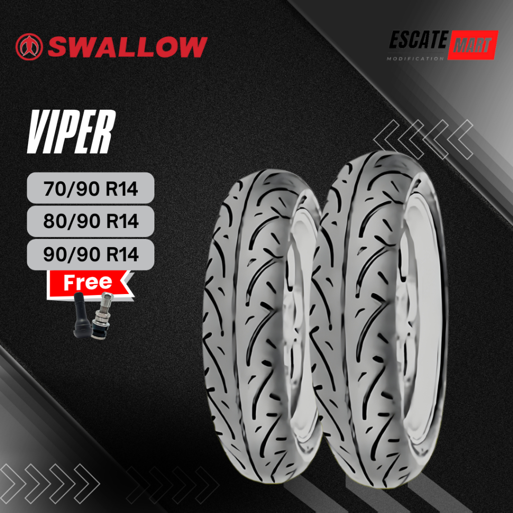 Swallow VIPER 70/90 80/90 90/90-14 Tubeless - Ban Motor Swallow Viper Ring 14 Tubeless