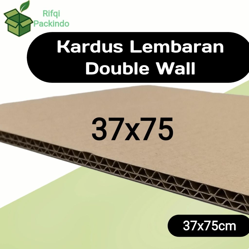 Kardus Lembaran Polos Double wall Ukuran 37x75 / Dus Lembaran Double Wall/ Karton
