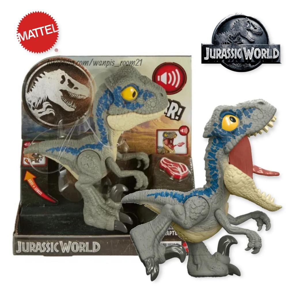 Mattel Jurassic World Mega Roar Blue Velociraptor Blue - Mattel Dinosaurus