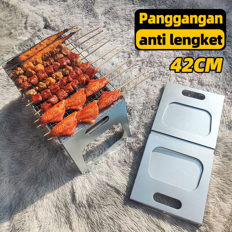 Panggangan Anti Lengket BBQ Grill Pan Alat Wajan Panggang Kompor Bakaran Sosis/Sate Arang panggangan