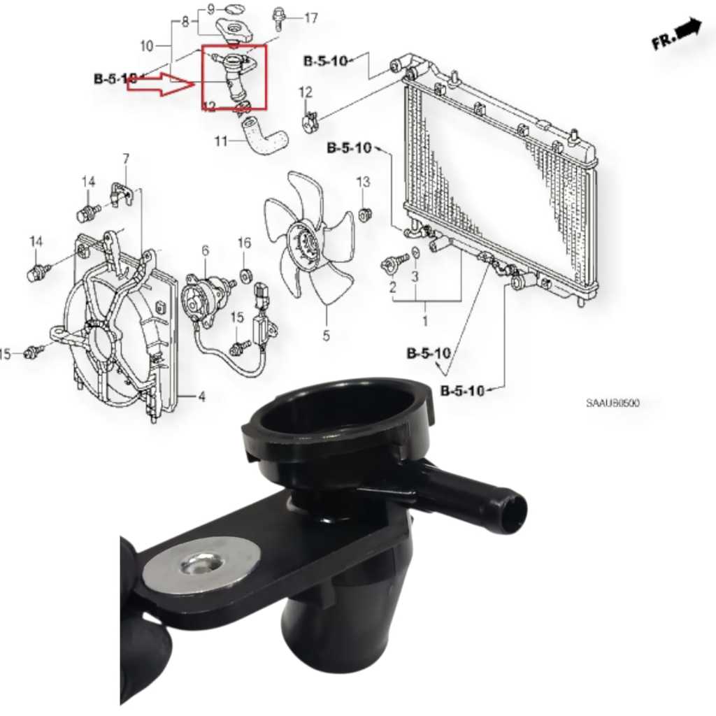 Filler Dudukan Sambungan Tutup Cap Radiator Jazz Gd3 2004 2005 2006 2007 2008 19050-pwa