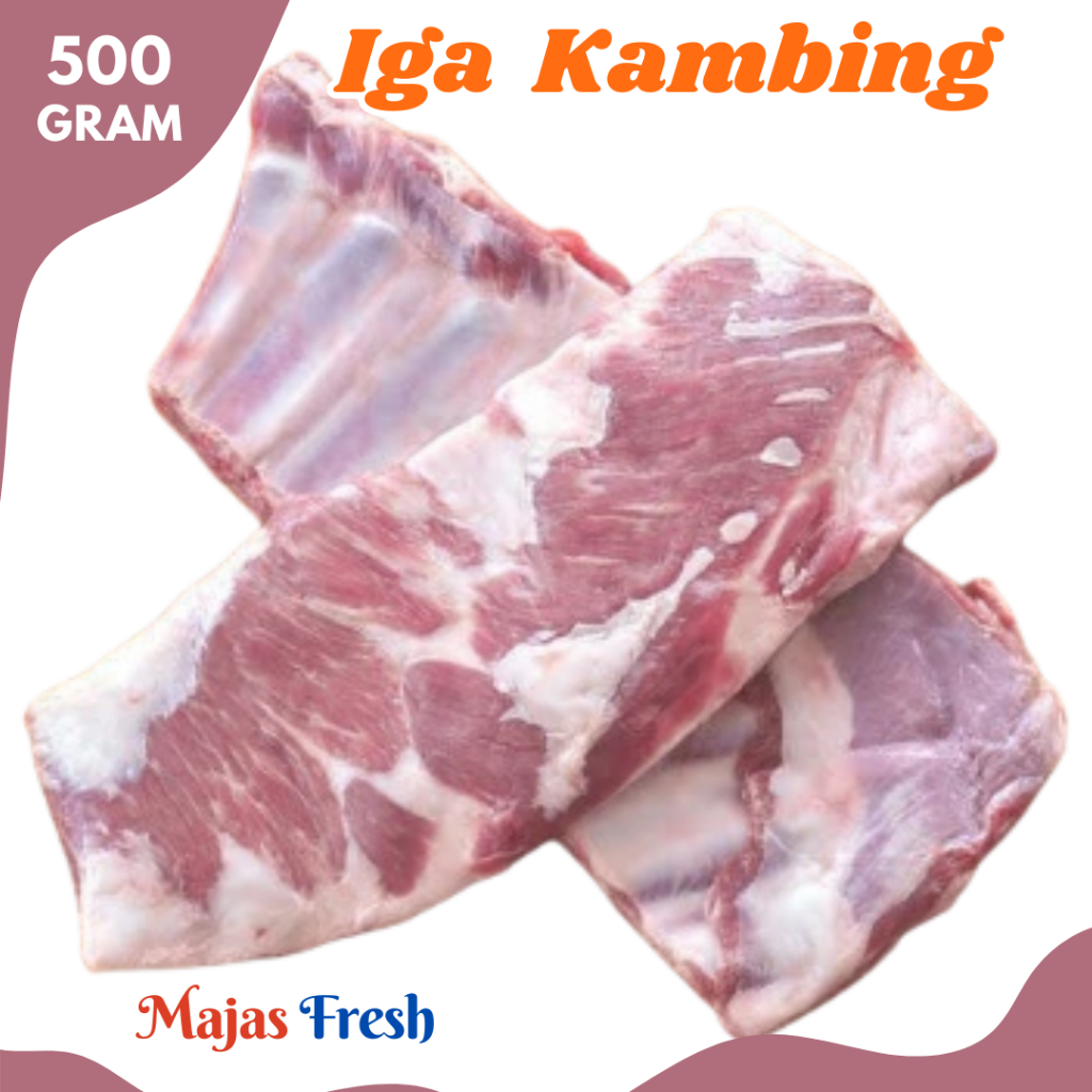 IGA KAMBING MUDA Segar - Daging Iga Tulang Kambing Fresh | 500gr [ Harga Per 0,5 Kg ]