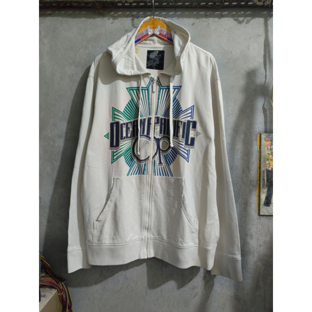 Y2K OCEAN PACIFIC ZIP HOODIE SURF WEAR