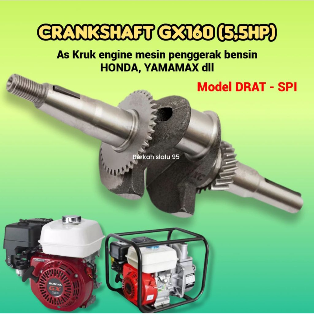 Crankshaft GX160 mesin penggerak bensin 5,5hp as Kruk diesel sedot air, kompresor, gilingan tebu - H