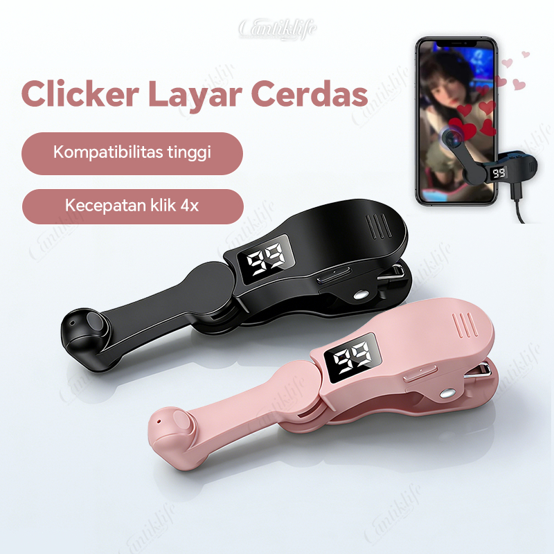 Auto Clicker Tapper Multifungsi/Alat Tap Tap Layar Hp Bisu Klik Otomatis 180° Gigi Dapat Disesuaikan