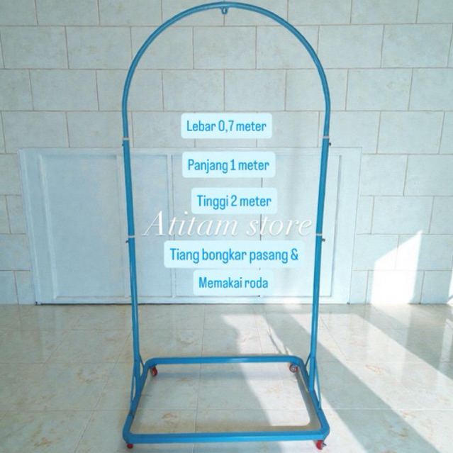 TIANG AYUNAN LISTRIK BONGKAR PASANG TERSEDIA VARIAN BIRU/PINK