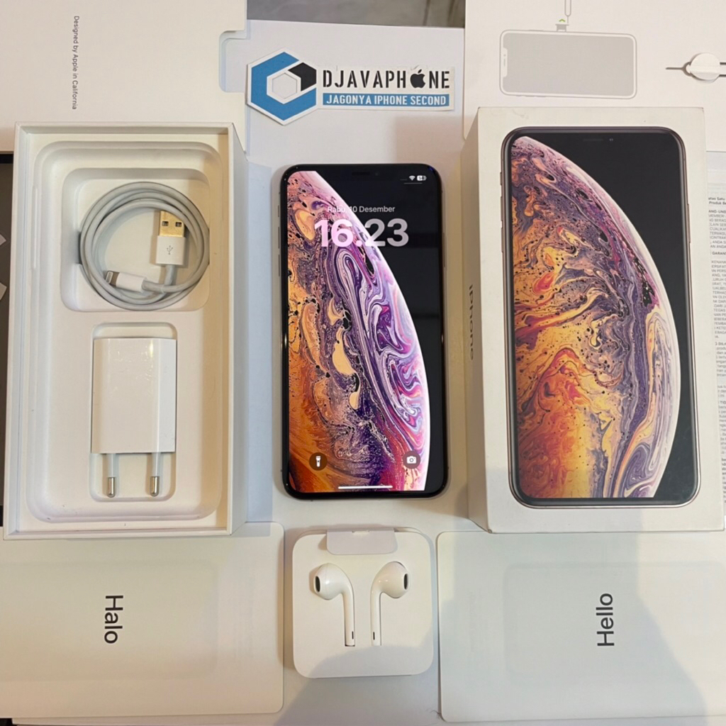 iPhone XS MAX Gold 64GB BH 99% Ex iBox Resmi Fullset Original