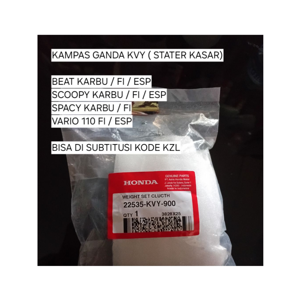 kampas ganda KVY, kampas ganda beat karbu, beat fi/esp, scoopy fi/esp, scoopy karbu (stater kasar) o