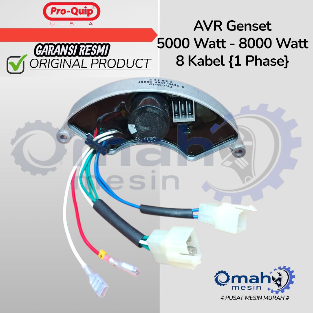 AVR Genset 5000 Watt - 7000 Watt 680 UF 450 VOLT 8 Kabel 1 PHASE Alumunium Sabit Merk PRO-QUIP ORIGI