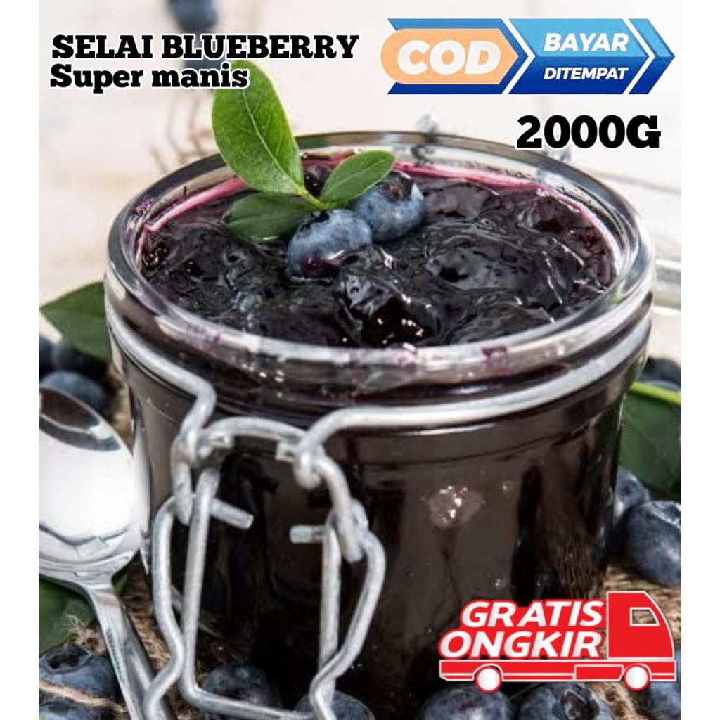 Selai Blueberry Super Kenyal Manis 2000g Kemasan Plastik Praktis Tahan Lama Varian Rasa Beragam Sela