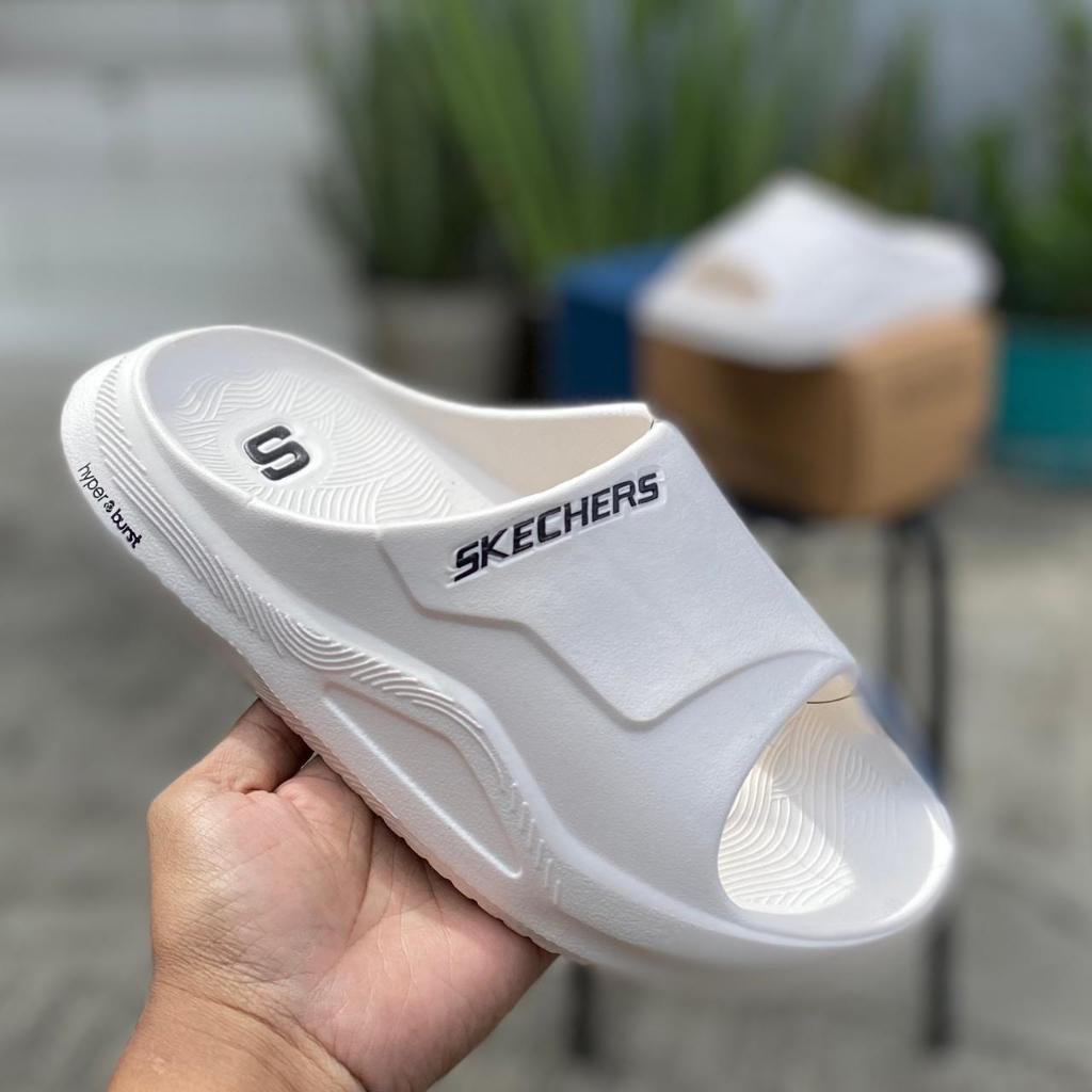 Sandal SKECHERS | Sandal Skechers HyperSlide The Palm Hitam Wanita Remaja | Slip On Woman Black