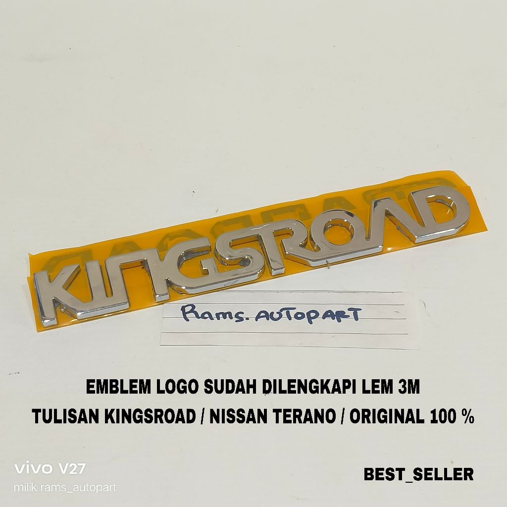 Emblem Logo Bagasi Tulisan Kingsroad / Mobil Nissan Terrano / Warna Chrome Original 100 %