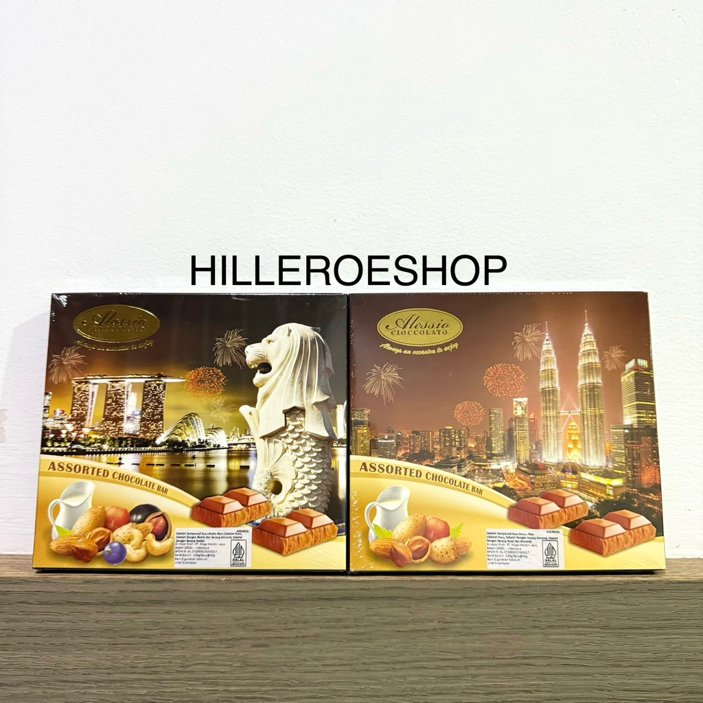 COKLAT ALESSIO 135GRAM ASSORTED CHOCOLATE BAR MERLION SINGAPORE / MALAYSIA TWIN TOWER COKELAT