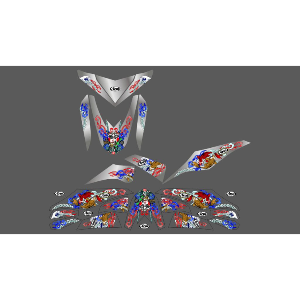 STRIPING STICKER TRANSPARAN MIO M3 ARAI KOI