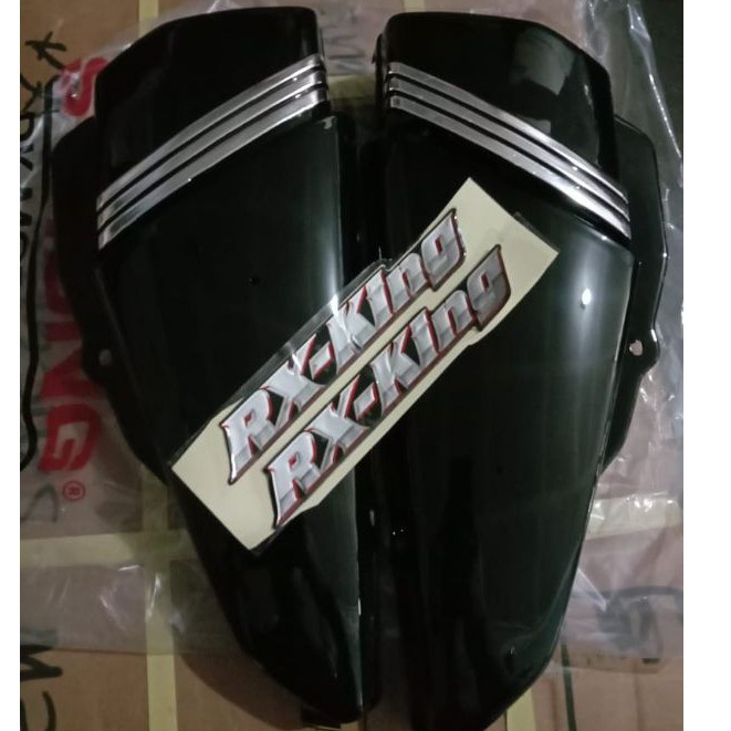 BOX AKI / ACCU COVER RX KING NEW – LIST STRONG, FULL SET KANAN & KIRI, WARNA HITAM