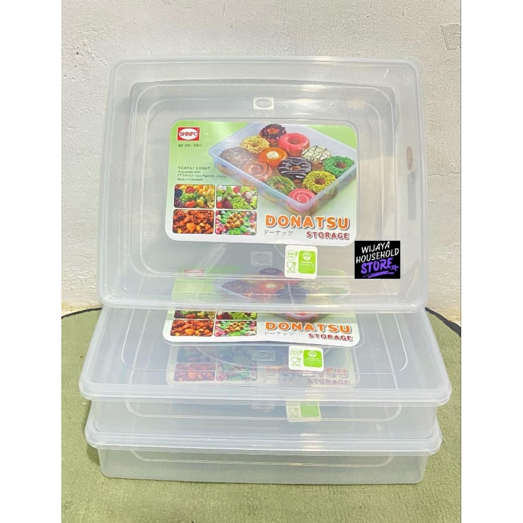 Tempat Donat / Box Donat Kotak / Tempat Penyimpanan Bening / Tempat Donat Shinpo Sunrise
