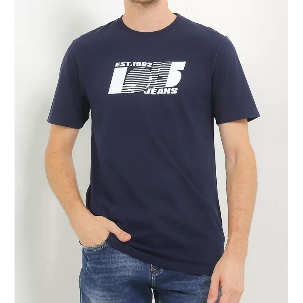KAOS T-shirt LOIS ORIGINAL PRIA WARNA NAVY BIRU DONGKER LENGAN PENDEK