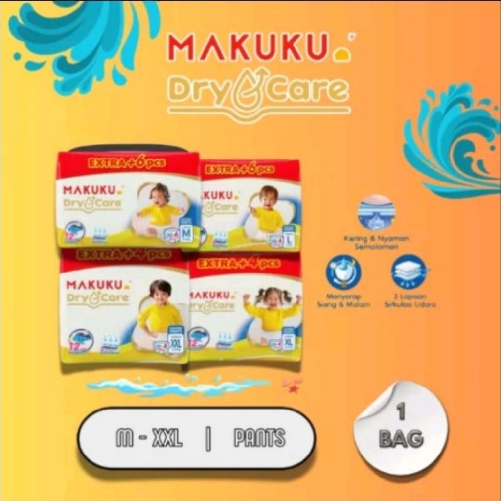 makuku dry care m30+6/L28+6/xl24+4/xxl22+4 pants termurah