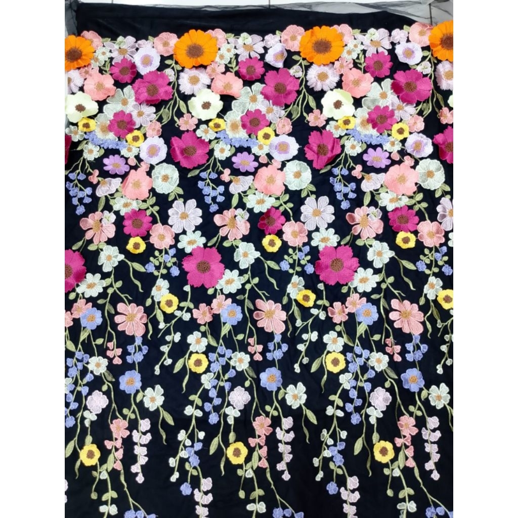 BAHAN / KAIN TILE GARDEN BUNGA TIMBUL/BUNGA 3D