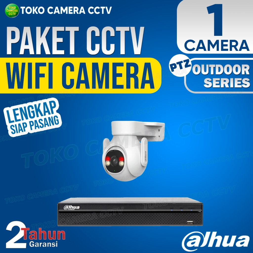 PAKET CCTV WIFI PTZ DAHUA OUTDOOR 4 CHANNEL 1 KAMERA