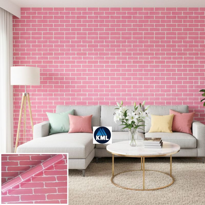 Wallpaper Sticker BATA PINK List PUTIH