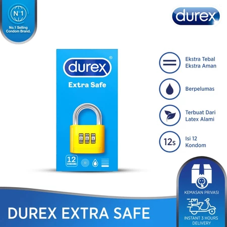Kondom Durex Extra Safe Lateks Tebal Isi 12