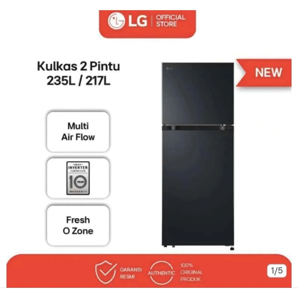 KULKAS LG 2PINTU GN-B212PFNR 235LITER INVERTER KULKAS LG GN-B212PFNR KULKAS LG 2 PINTU INVERTER GN-B