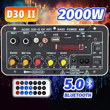 (COD)Amplifier Bluetooth Super Bass 12V/24V/220V Modul Speaker Bluetooth Power Amplifier