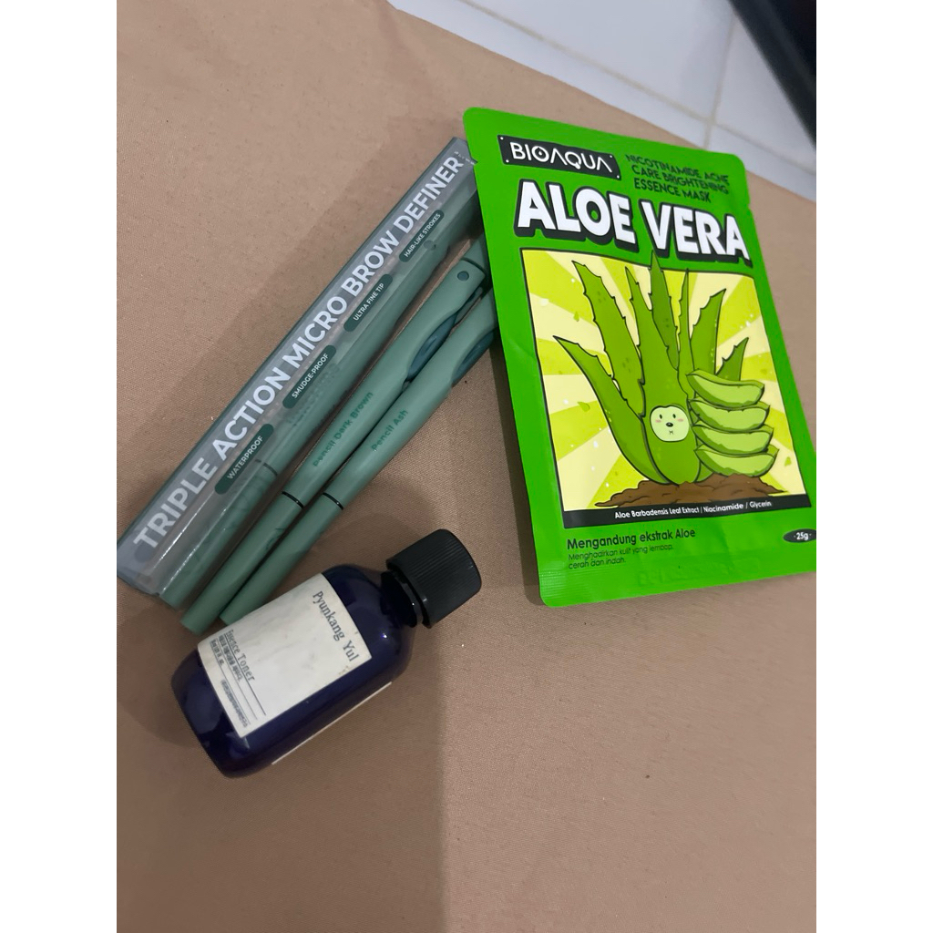 preloved toner pyungkal tul, preloved luxcrime triple action micro brow definer - Ash & Dark Brown f