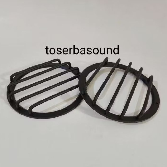 Grill Tutup Speaker Midbass 6,5 inch Aluminium hitam palang P5 audio mobil custom universal