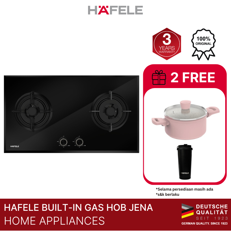Hafele Jena Kompor Tanam Gas 2 Tungku - Built-in Gas Hob