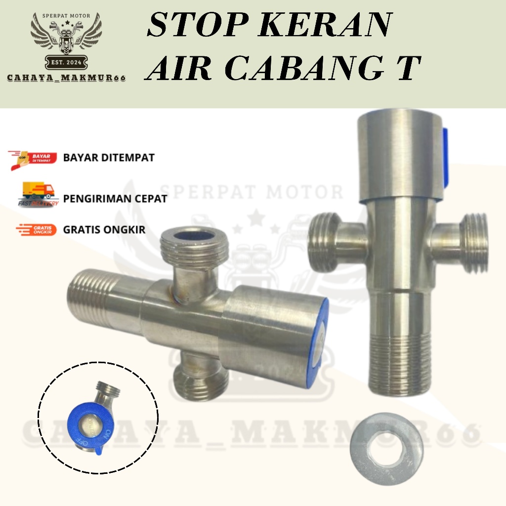 STOP KERAN AIR STAINLESS CABANG T/KERAN BIDET SHOWER JET WASTAFEL/KERAN CLOSET/SHOWER KERAN (SUS 304