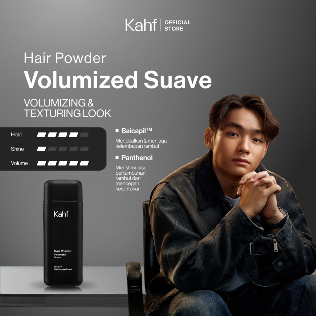 Kahf Volumized Suave Hair Powder for Men  -12h Strong Hair Styling Product - Easy Application - Serb