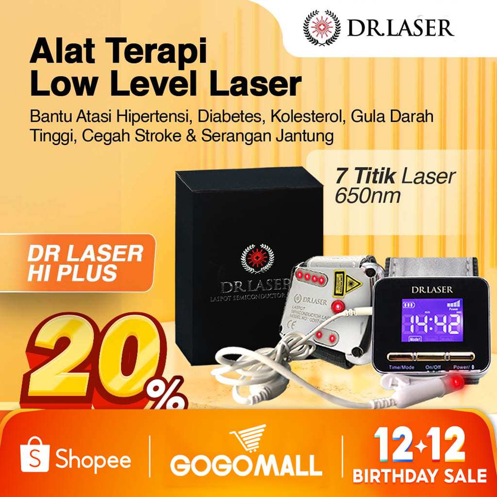 DR LASER HI PLUS OFFICIAL GOGOMALL - TERAPI MEMBANTU MENURUNKAN KOLESTEROL & TENSI