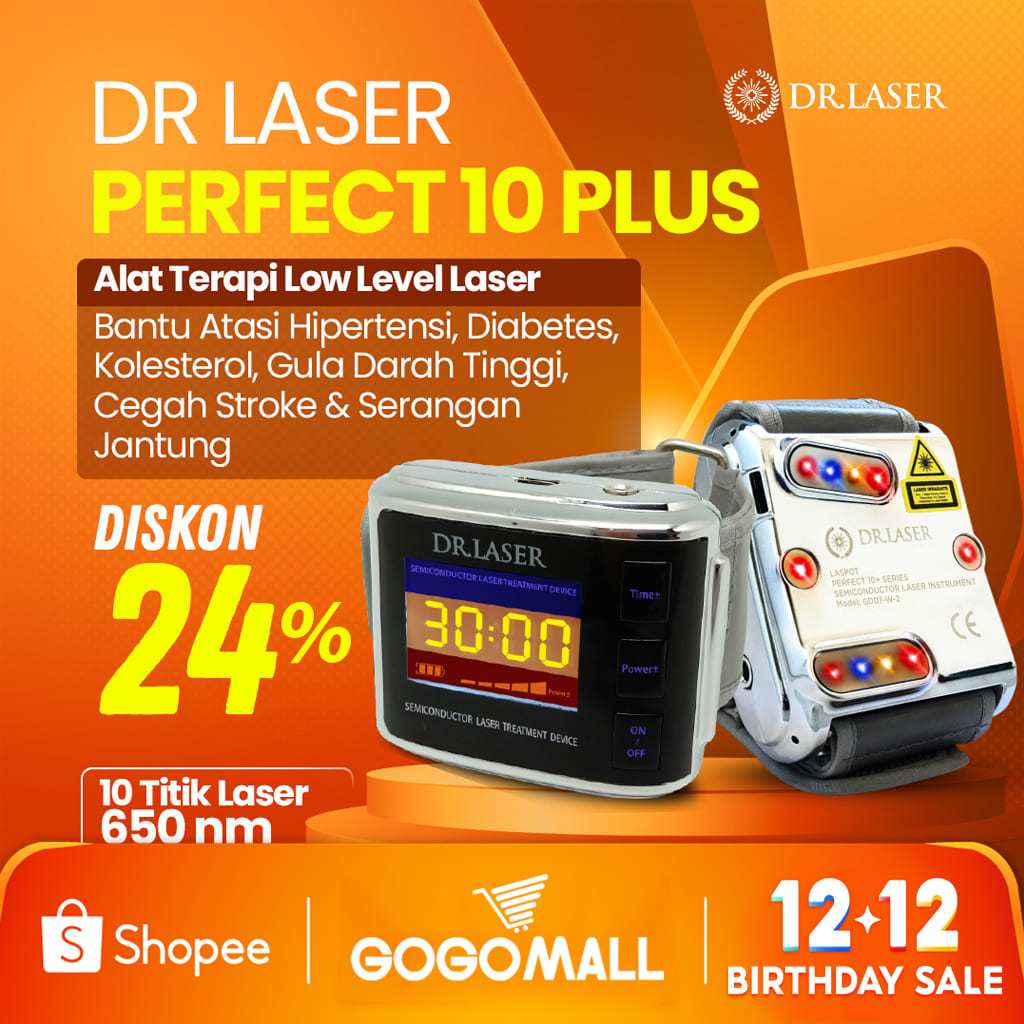 DR LASER PERFECT 10 PLUS GOGOMALL - MEMBANTU MENURUNKAN HIPERTENSI / TEKANAN DARAH TINGGI