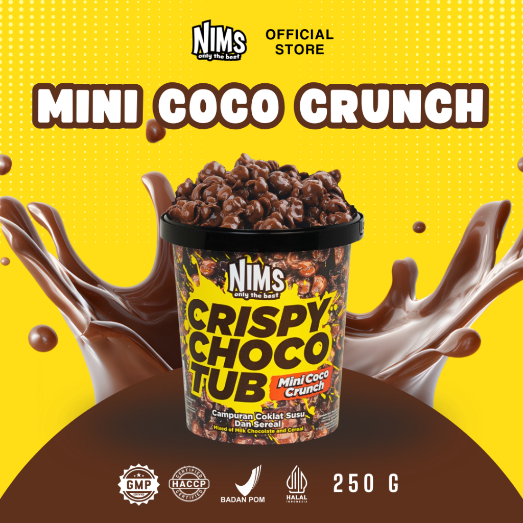 NIMS Crispy Choco Tub Mini Coco Crunch - Sereal Dibalut Coklat Susu 250g