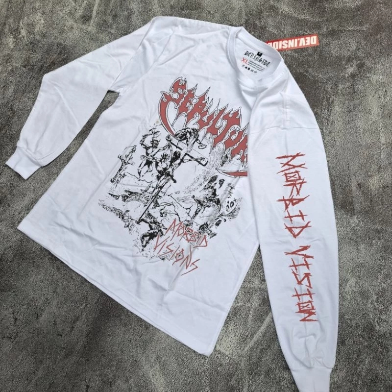 Ready Stock T-Shirt SEPULTURA Longsleeve White | Kaos Lengan Panjang Pria & Wanita Premium