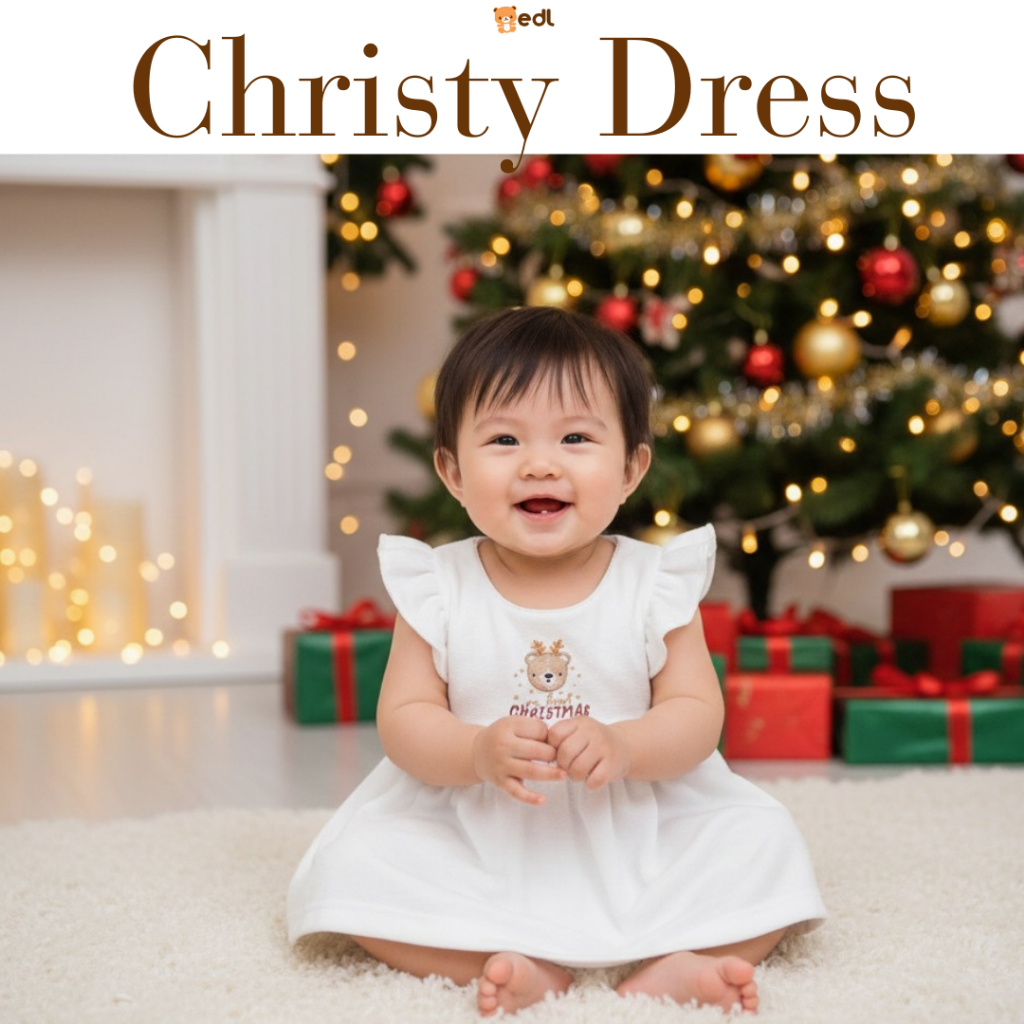 EDL Baby - Dress Baby Newborn Perempuan Natal usia 0-12 bulan / Christy Dress