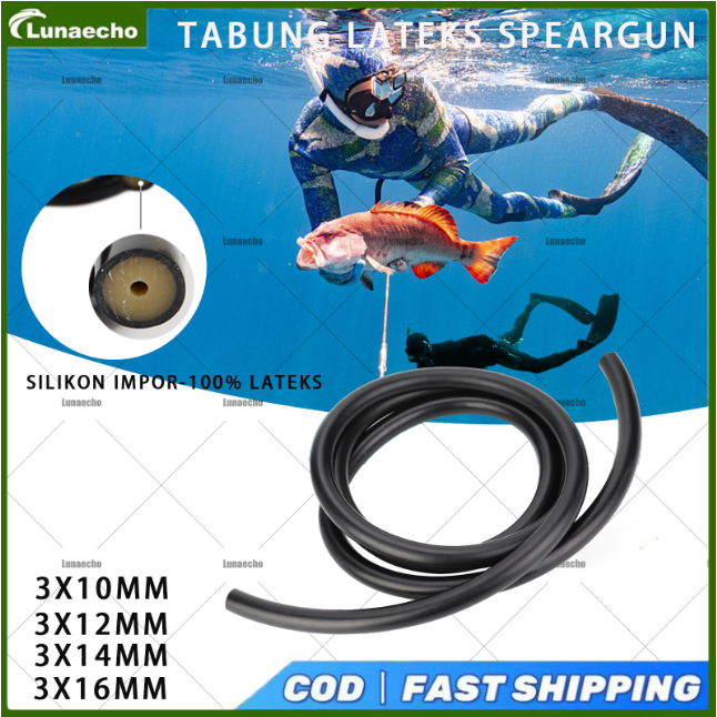 Speargun Rubber / Karet Speargun 1 Meter - Lateks Elastis Tembak Ikan [10mm/12mm/14mm/16mm] untuk Sp