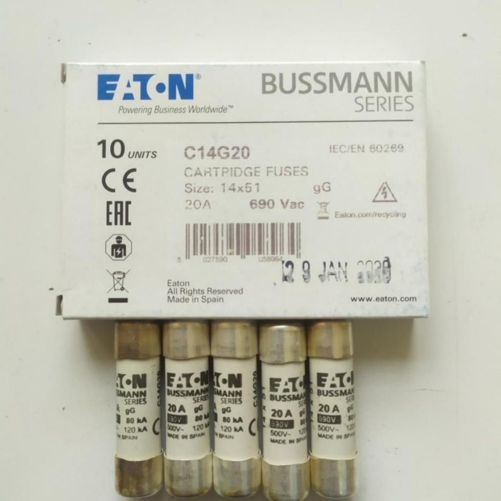 C14G20 20A 14x51 690V 120kA Cylindrical Fuse 14×51 20A gG 690V AC