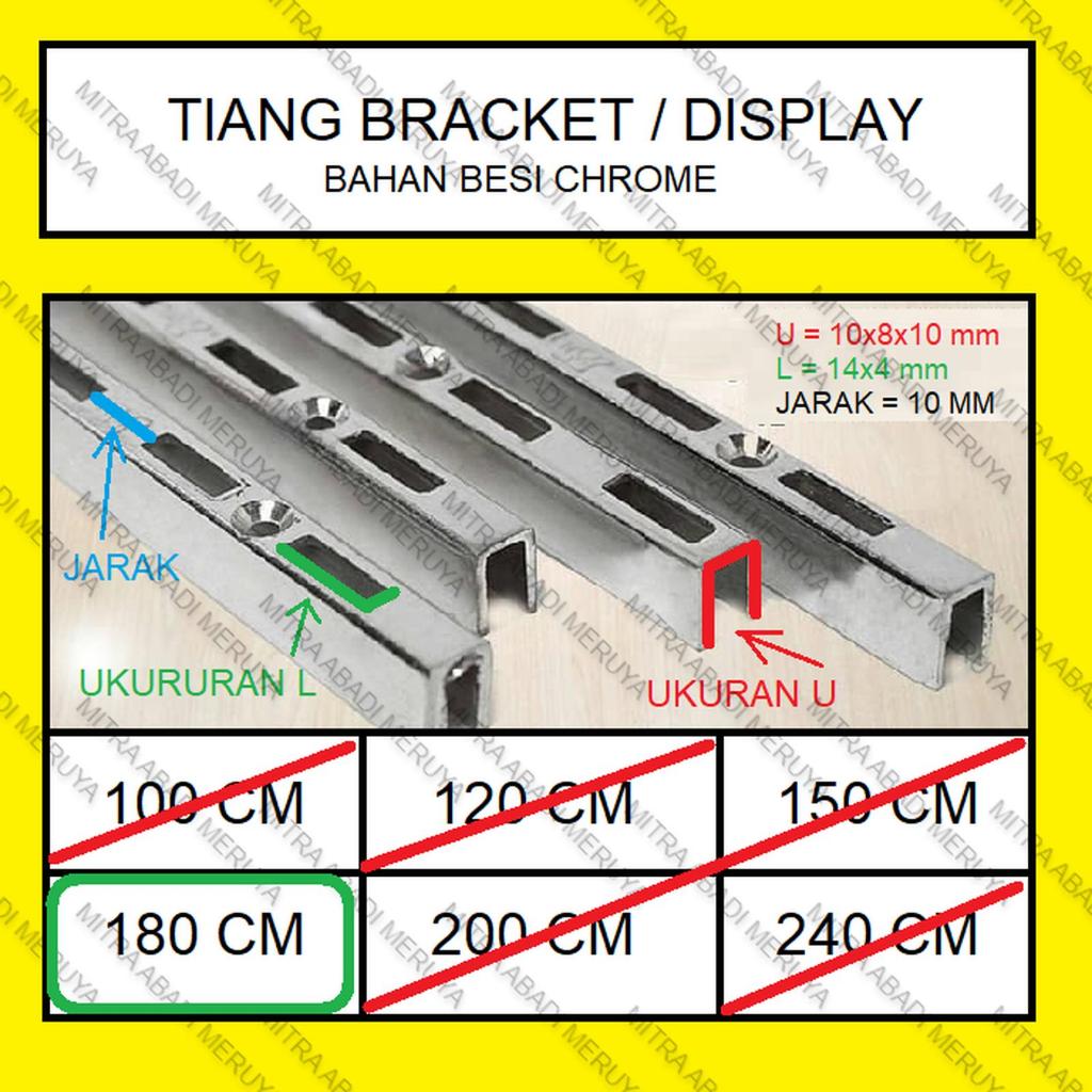 Tiang Bracket 180 cm Rel Bracket Tiang Rel Breket Display