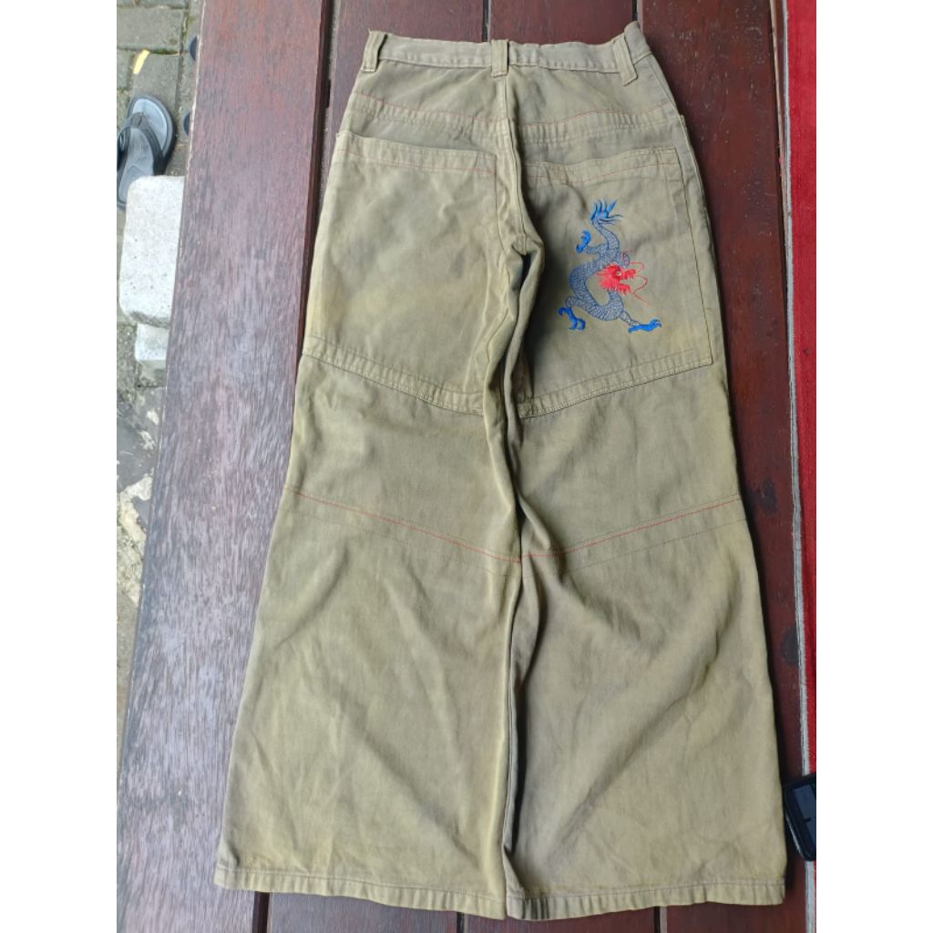 Baggy jeans vintage dragon pocket art
