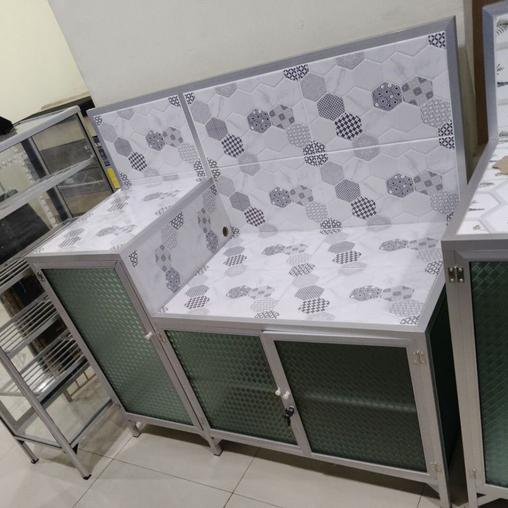 meja kompor kaca 3pintu