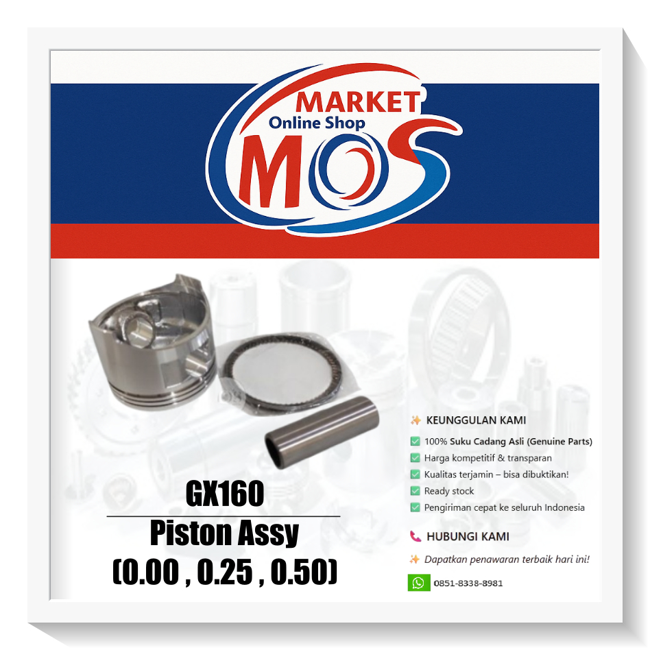 GX160 Piston Assy | Piston Set Mesin Penggerak